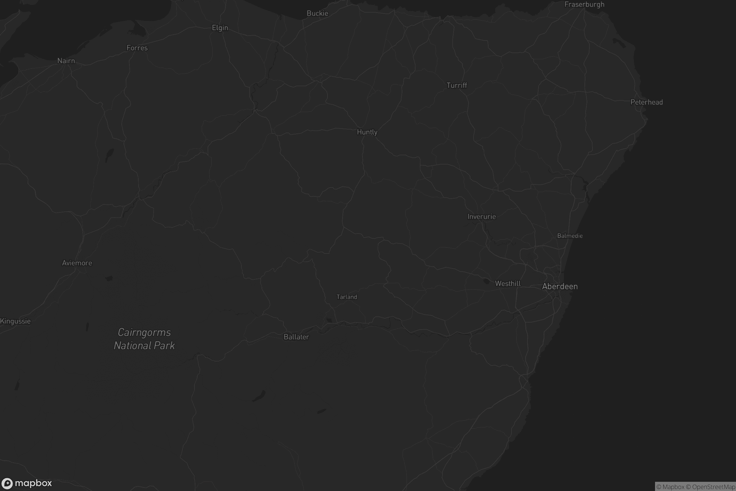 Map of aberdeenshire