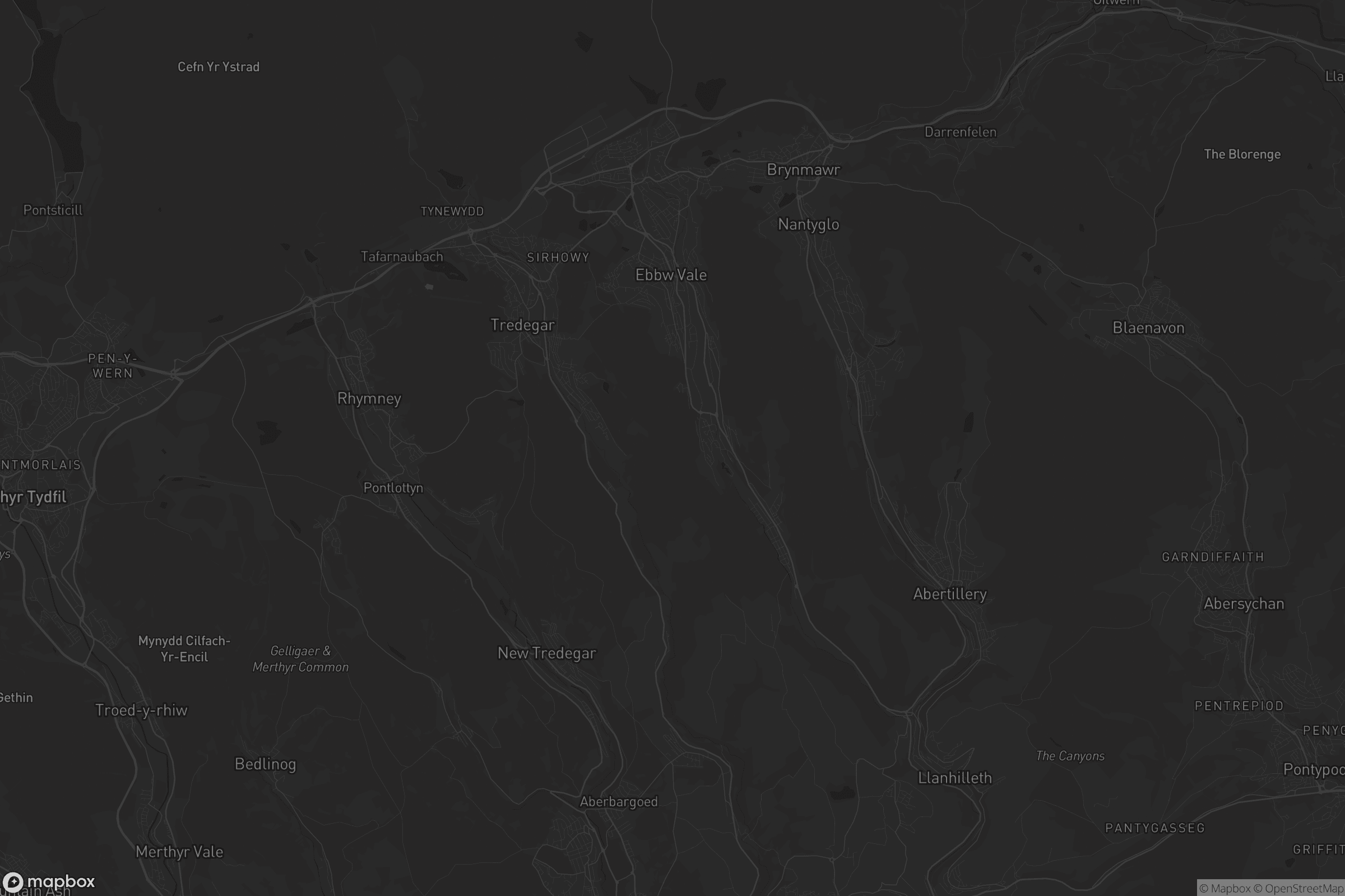 Map of blaenau gwent