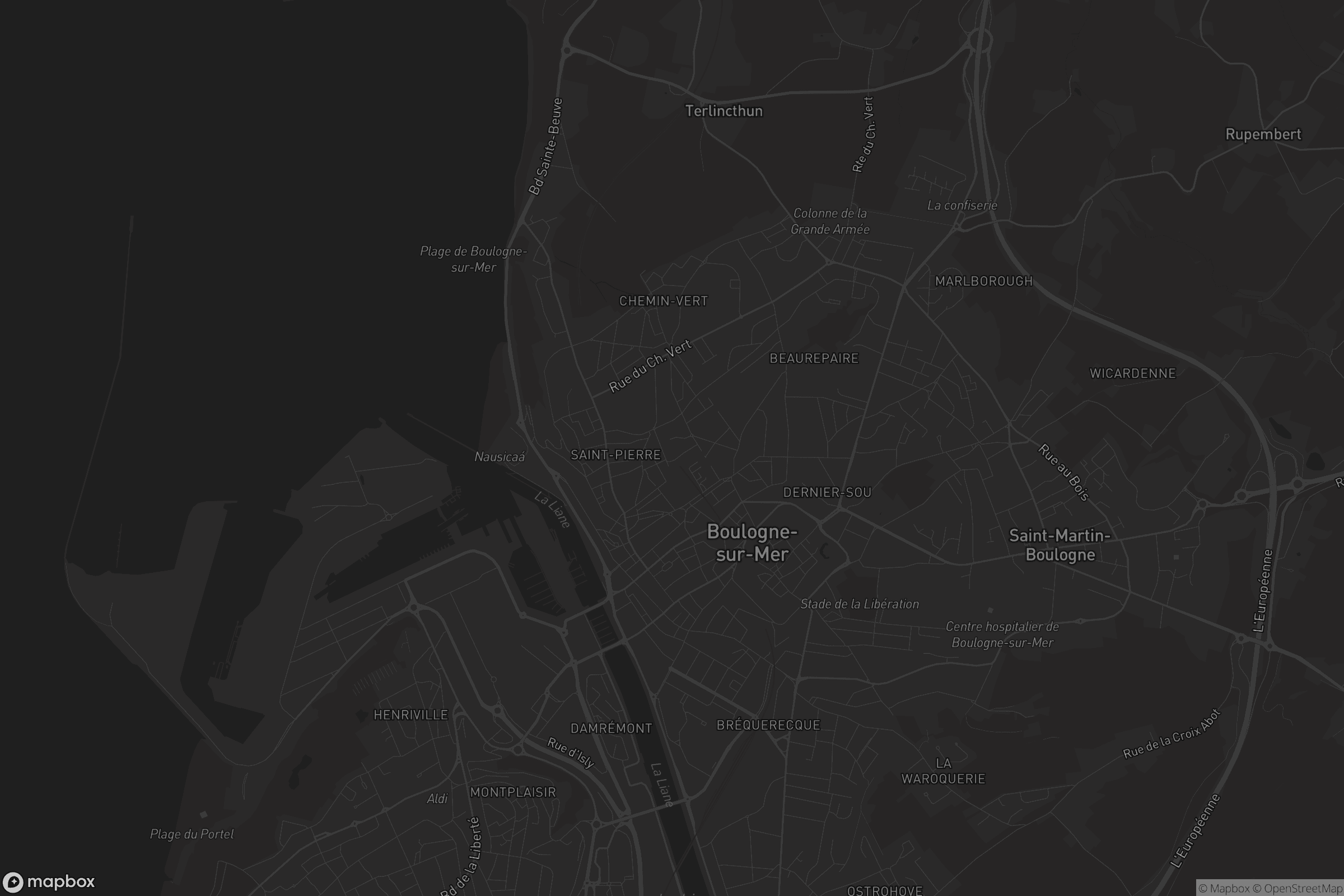 Map of boulogne-sur-mer