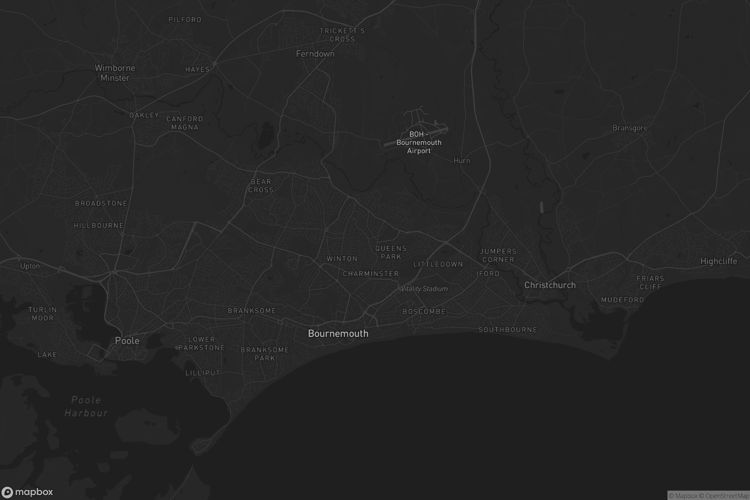 Map of bournemouth christchurch and poole