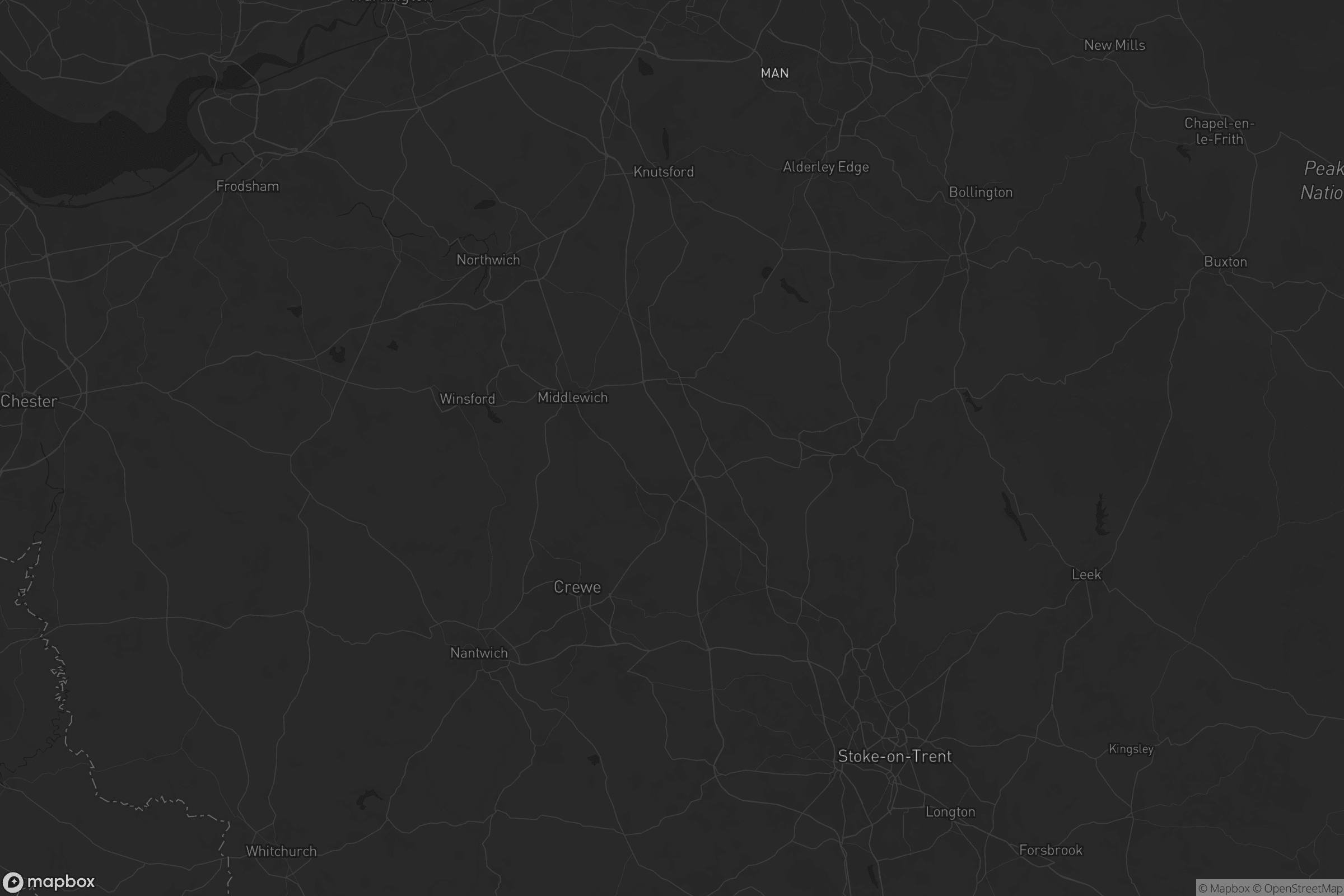 Map of cheshire east