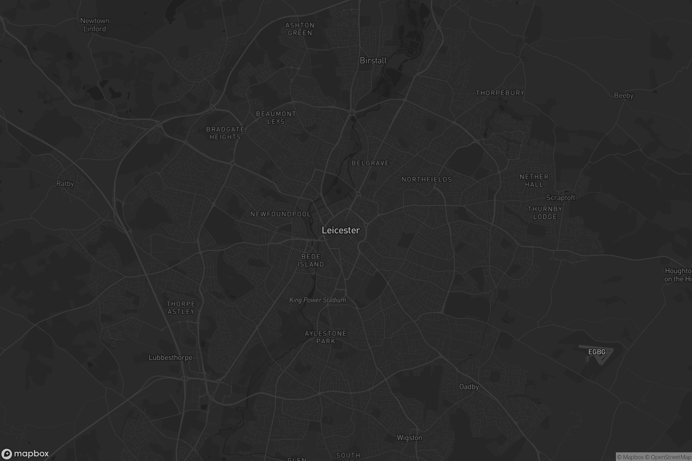 Map of city of leicester