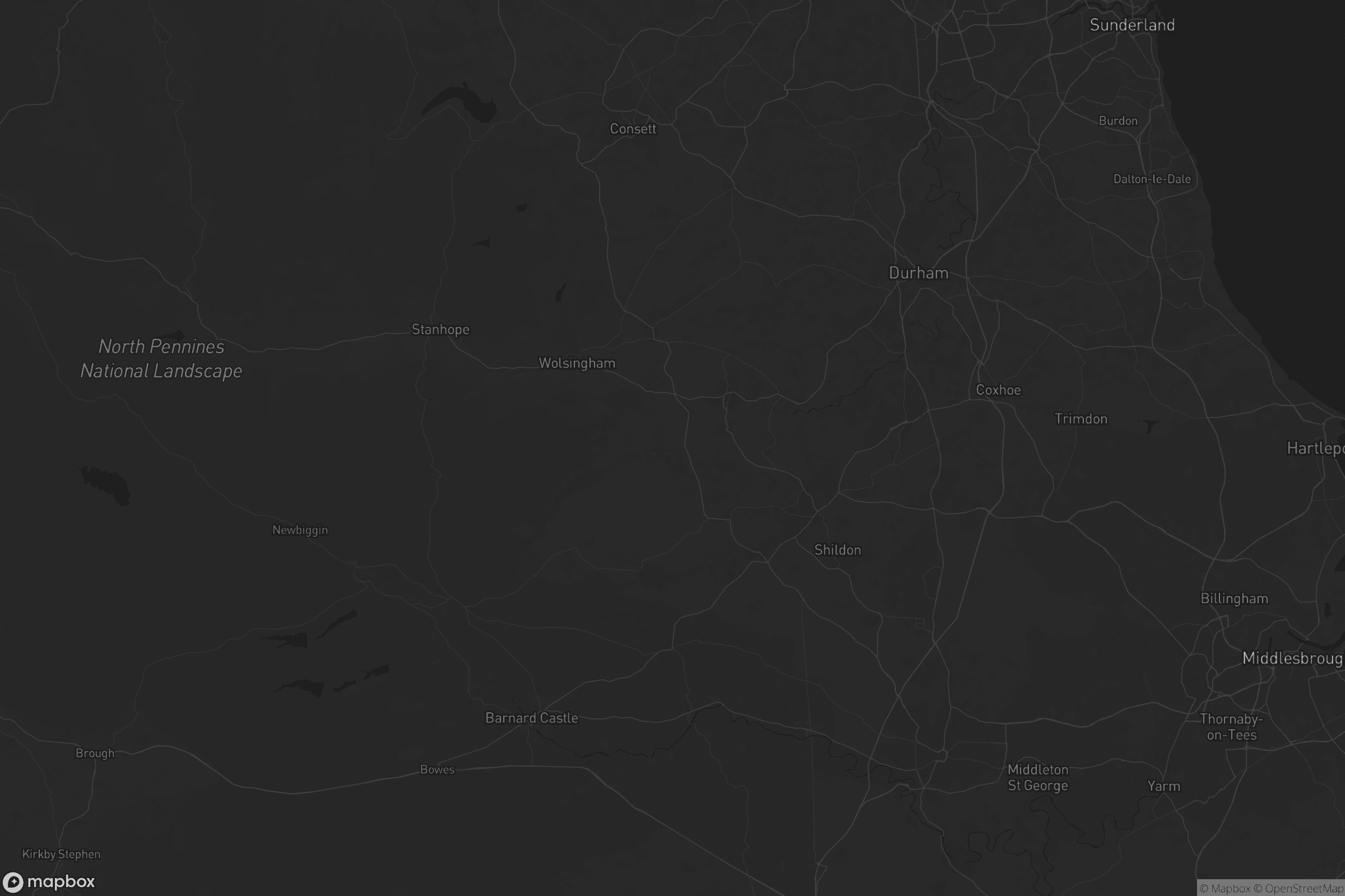 Map of county durham