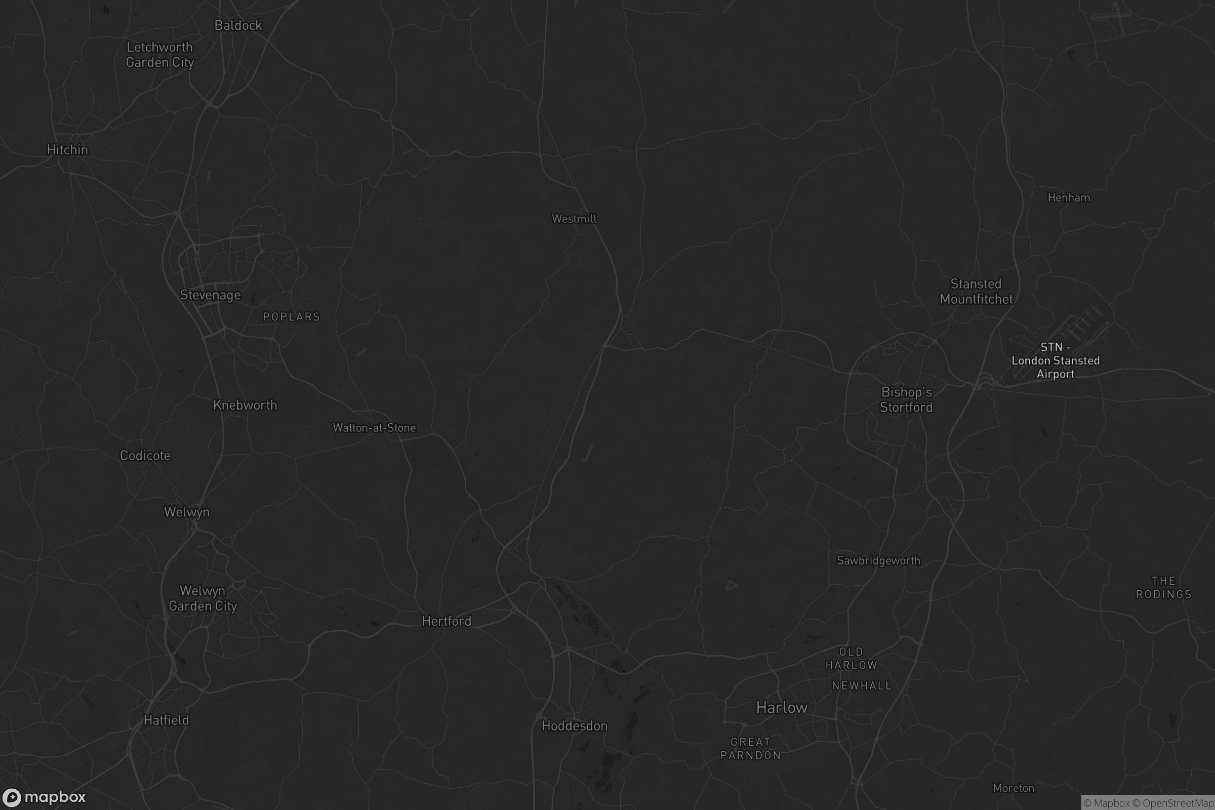 Map of east hertfordshire