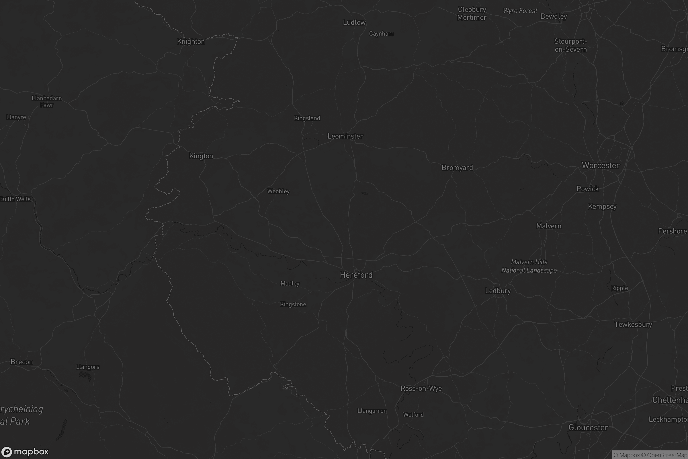 Map of herefordshire