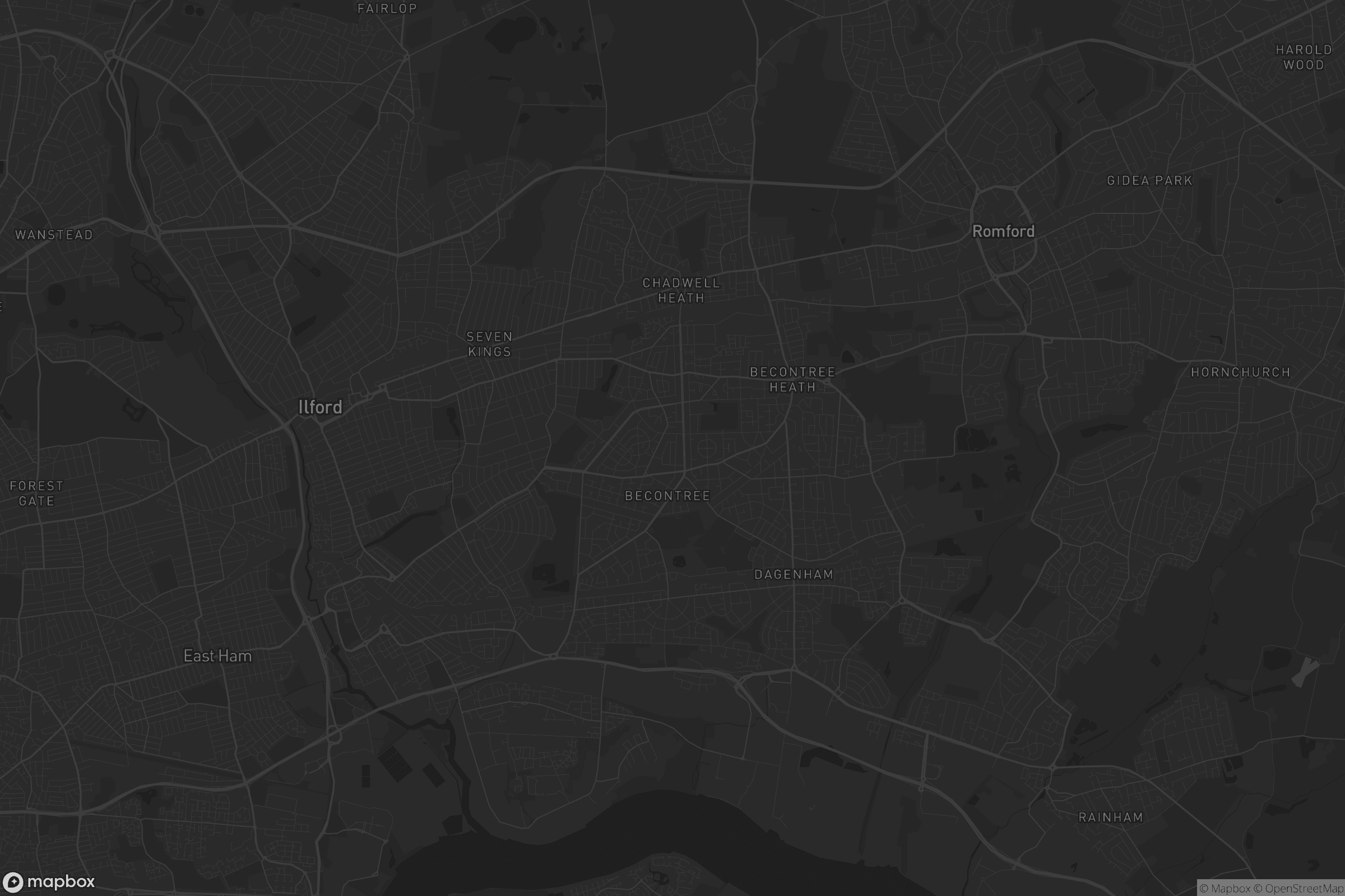 Map of london borough of barking and dagenham