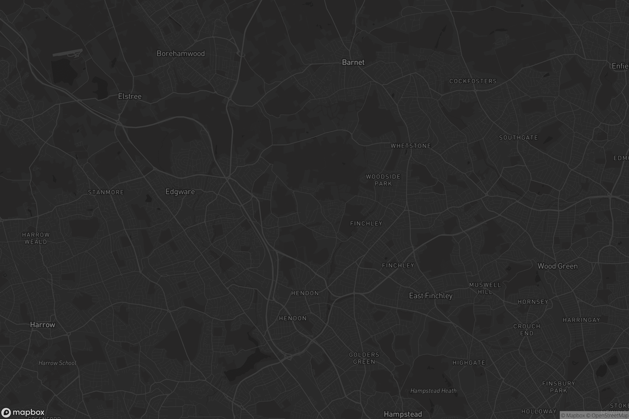 Map of london borough of barnet