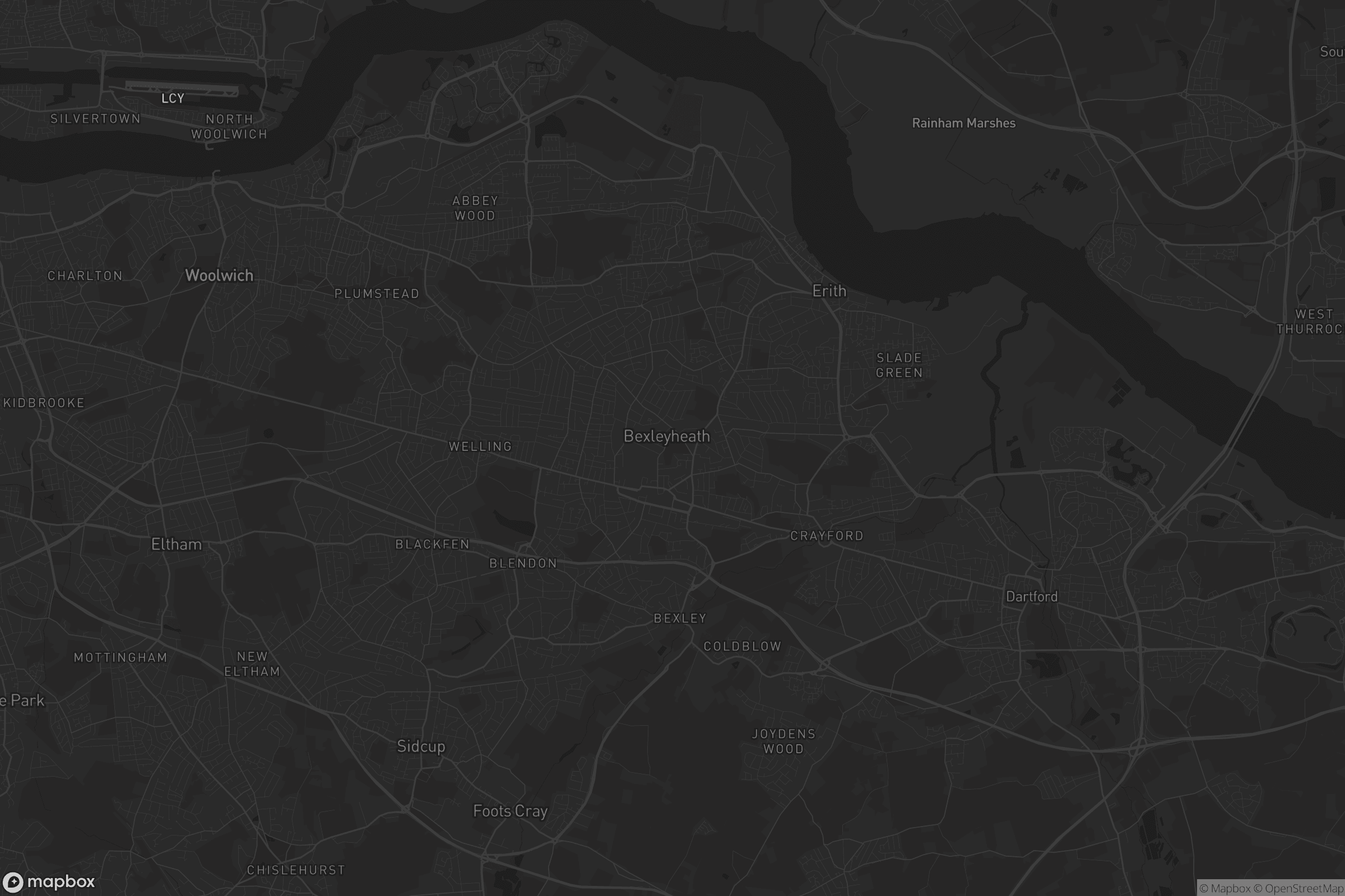 Map of london borough of bexley