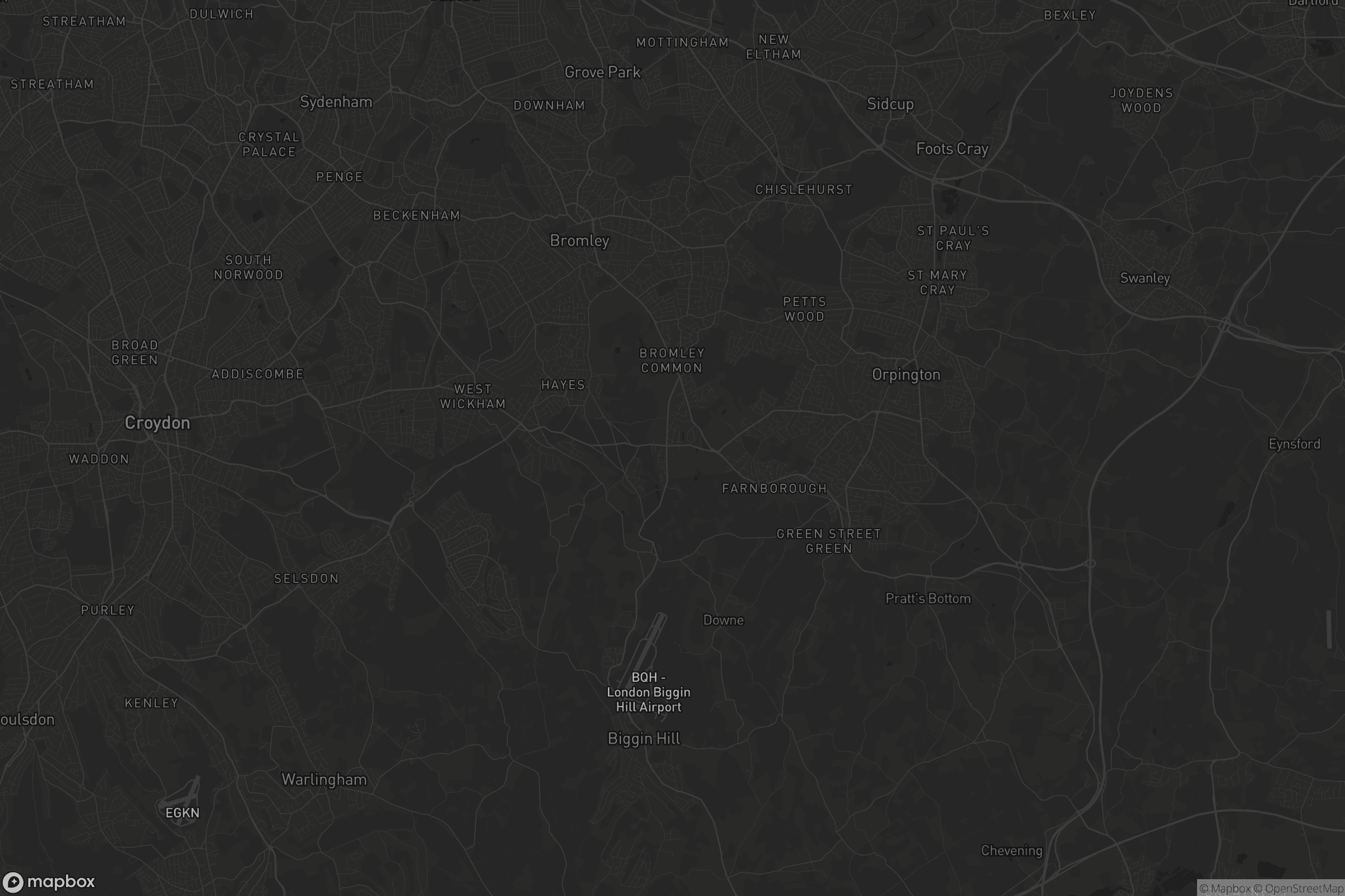 Map of london borough of bromley