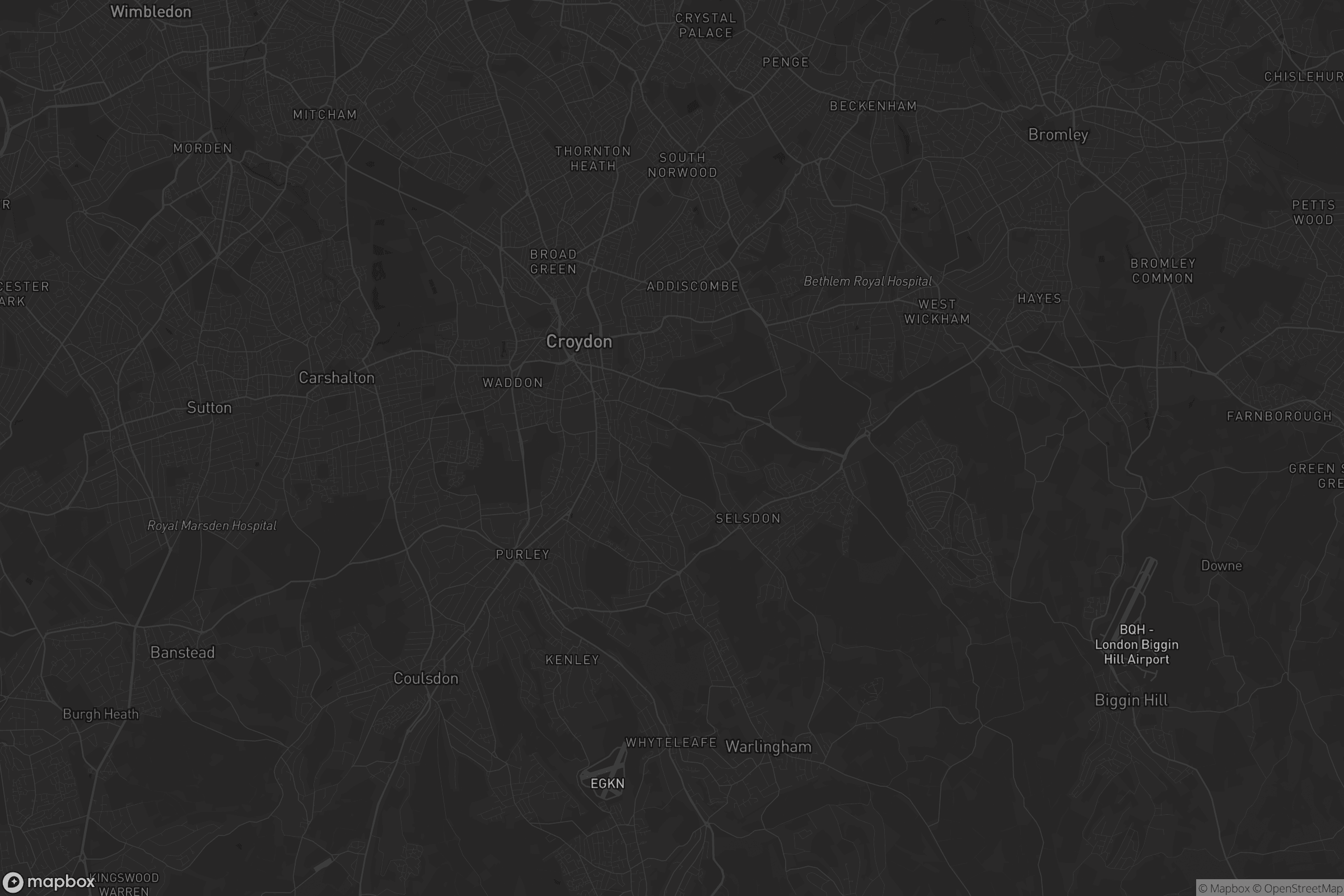 Map of london borough of croydon