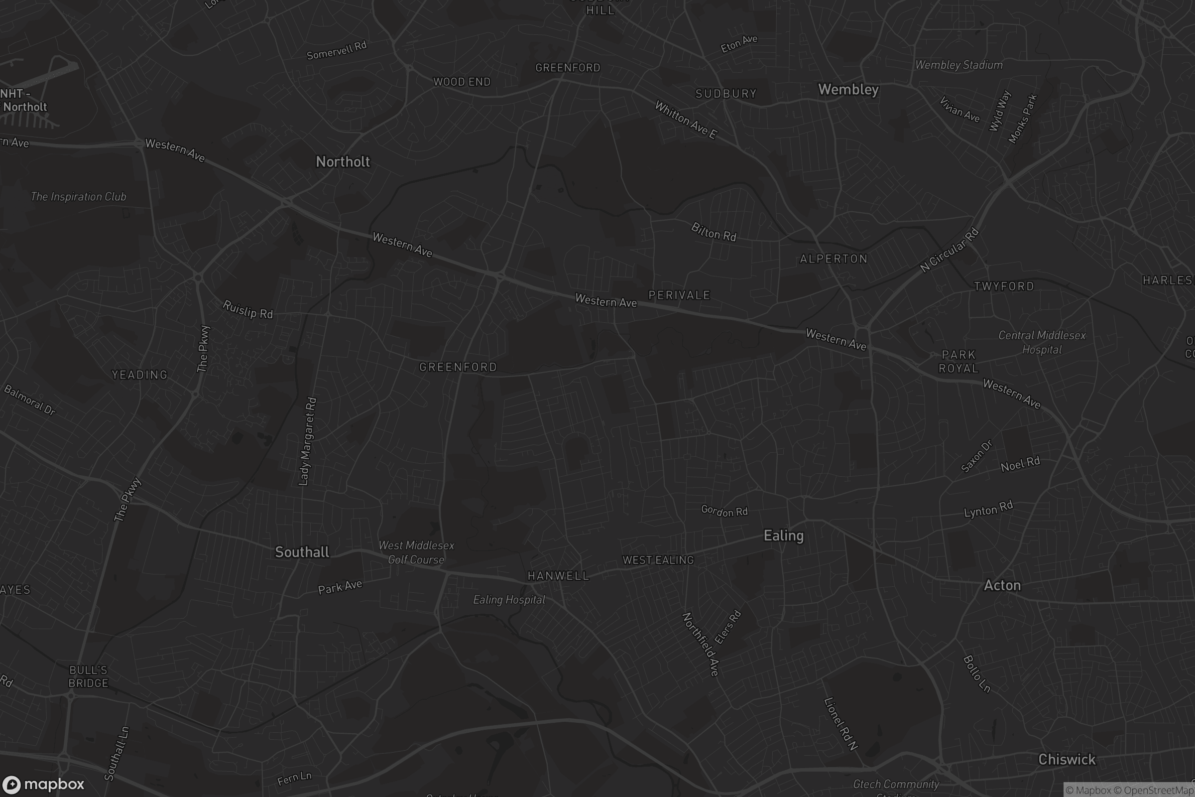 Map of london borough of ealing