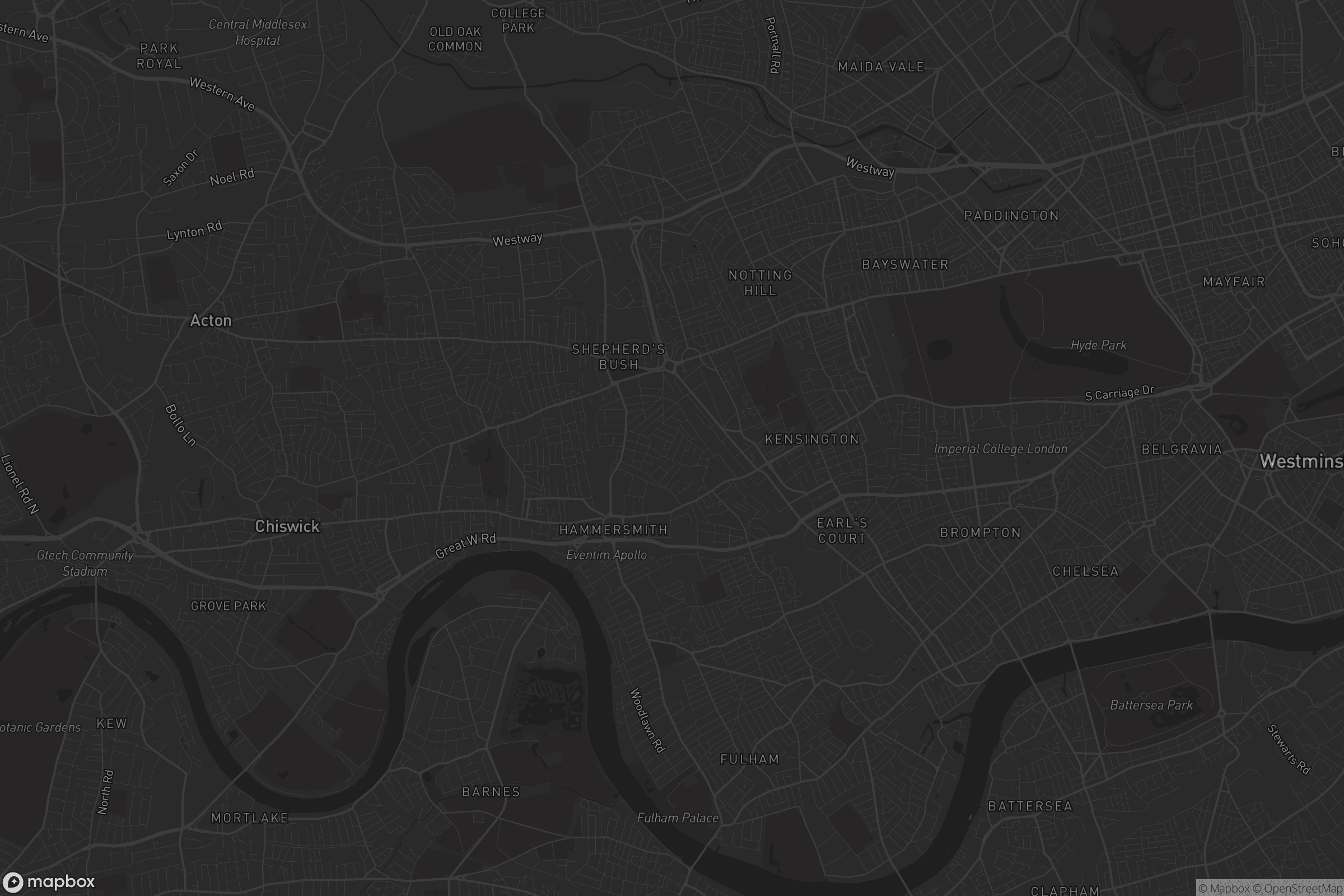 Map of london borough of hammersmith and fulham