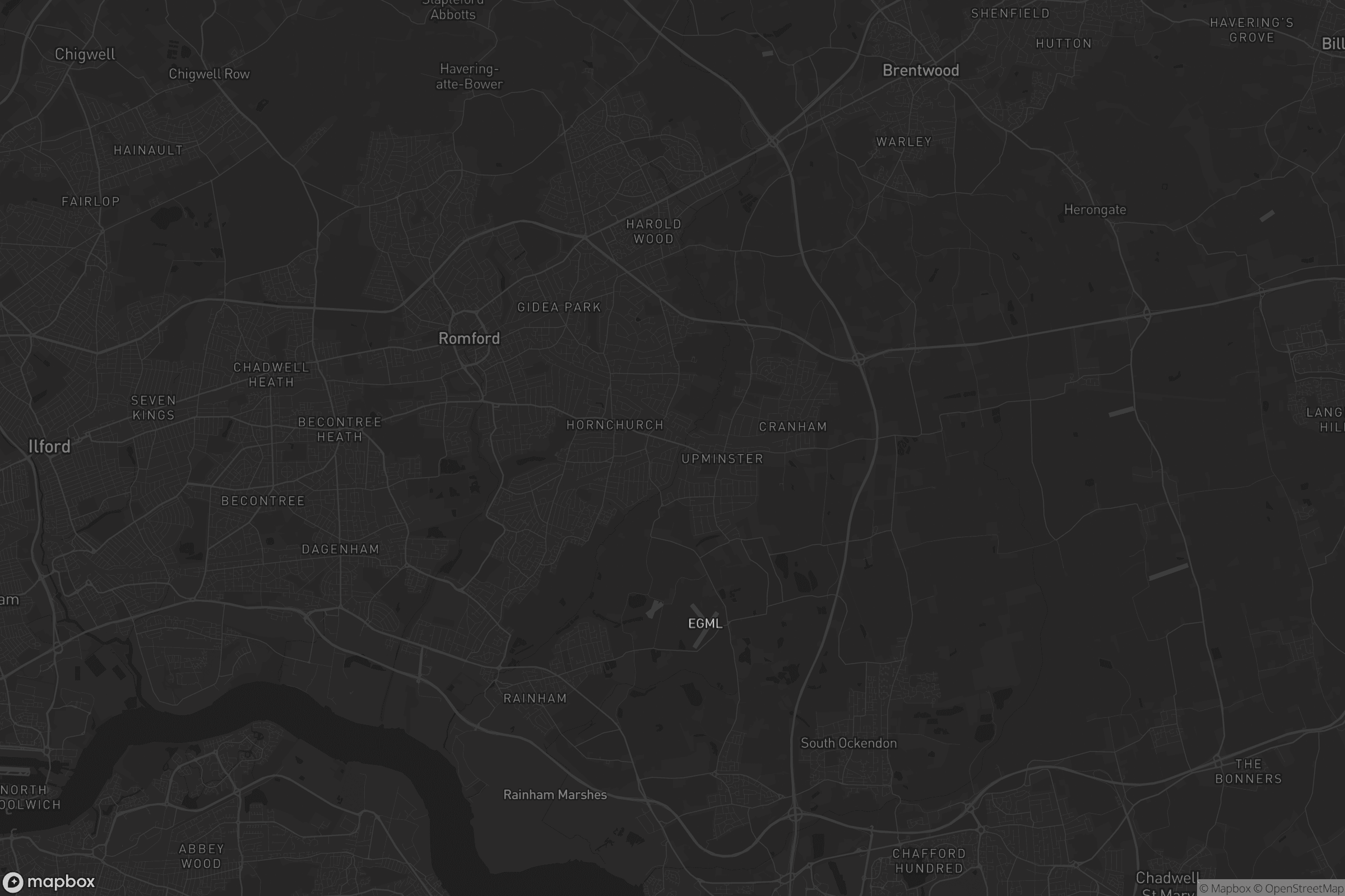 Map of london borough of havering