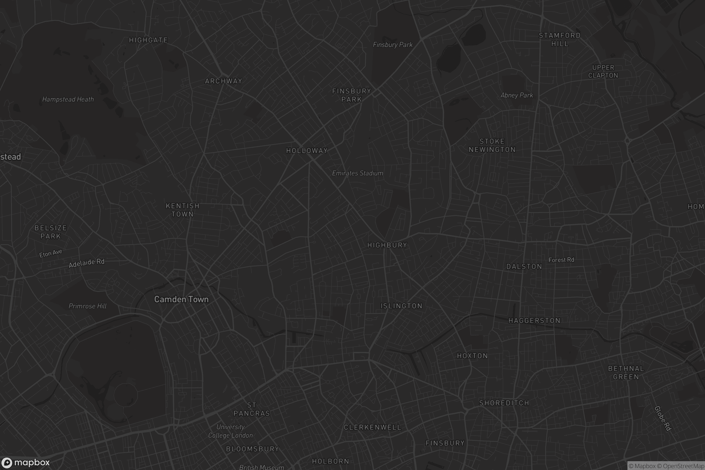 Map of london borough of islington