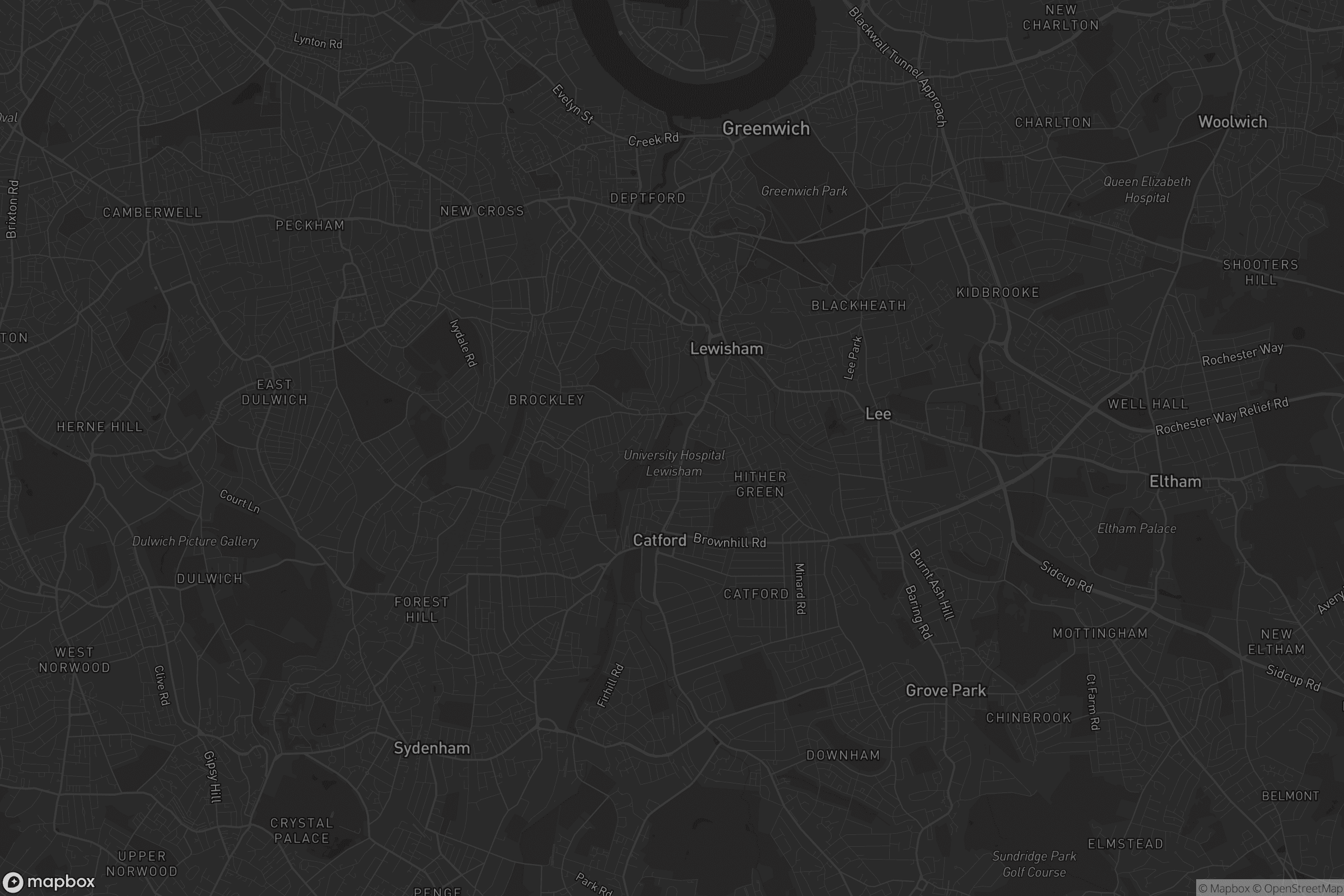 Map of london borough of lewisham