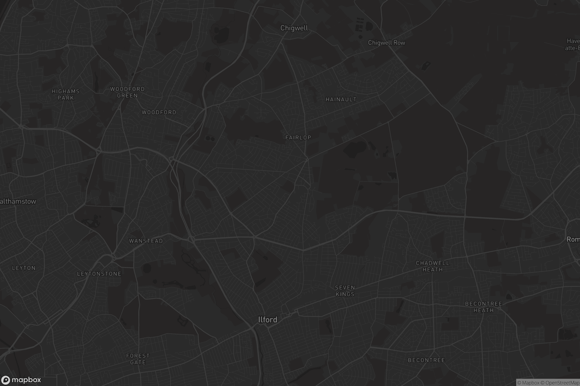 Map of london borough of redbridge