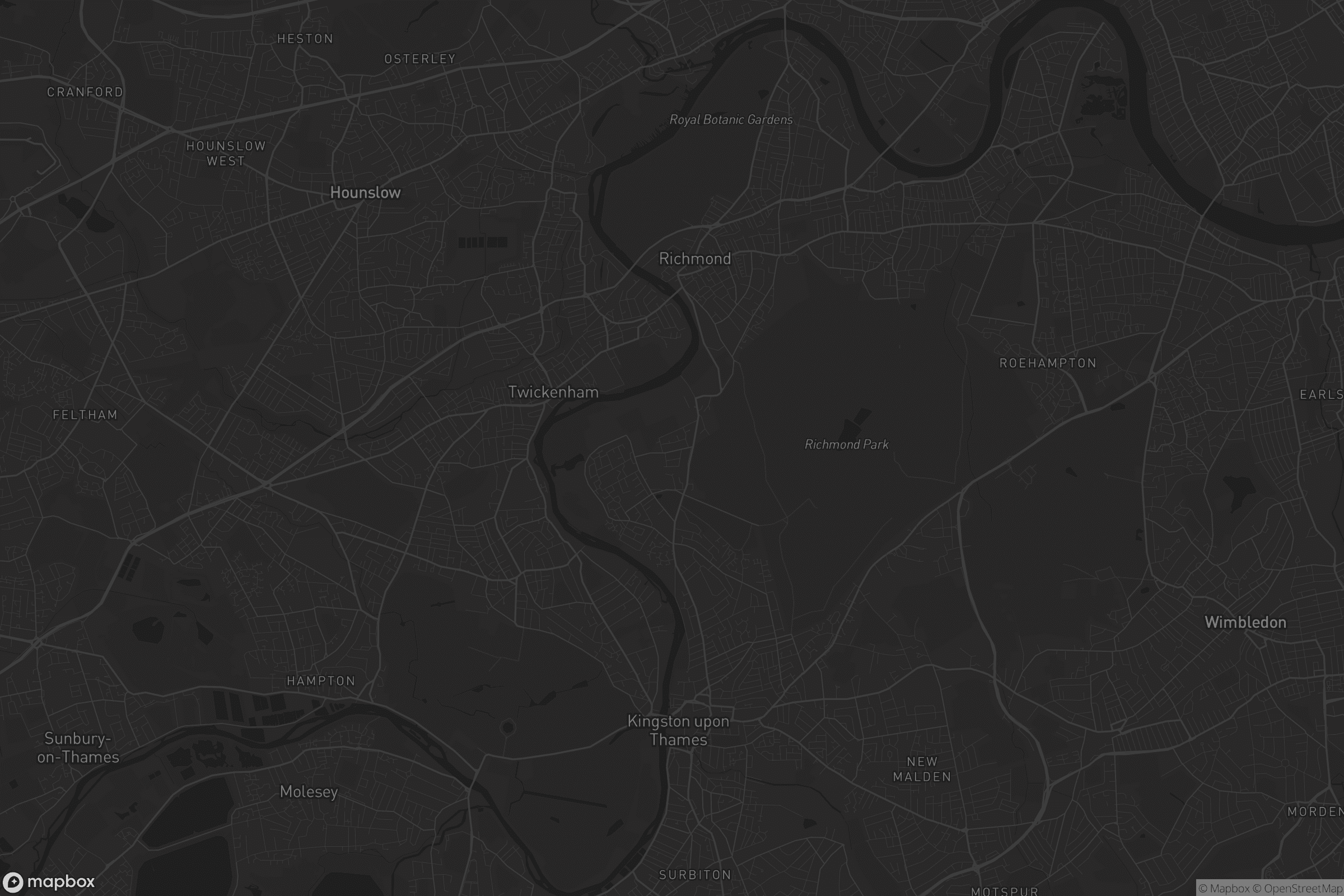 Map of london borough of richmond upon thames