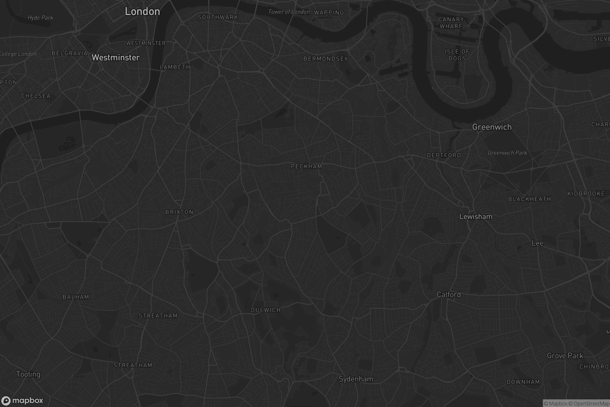 Map of london borough of southwark