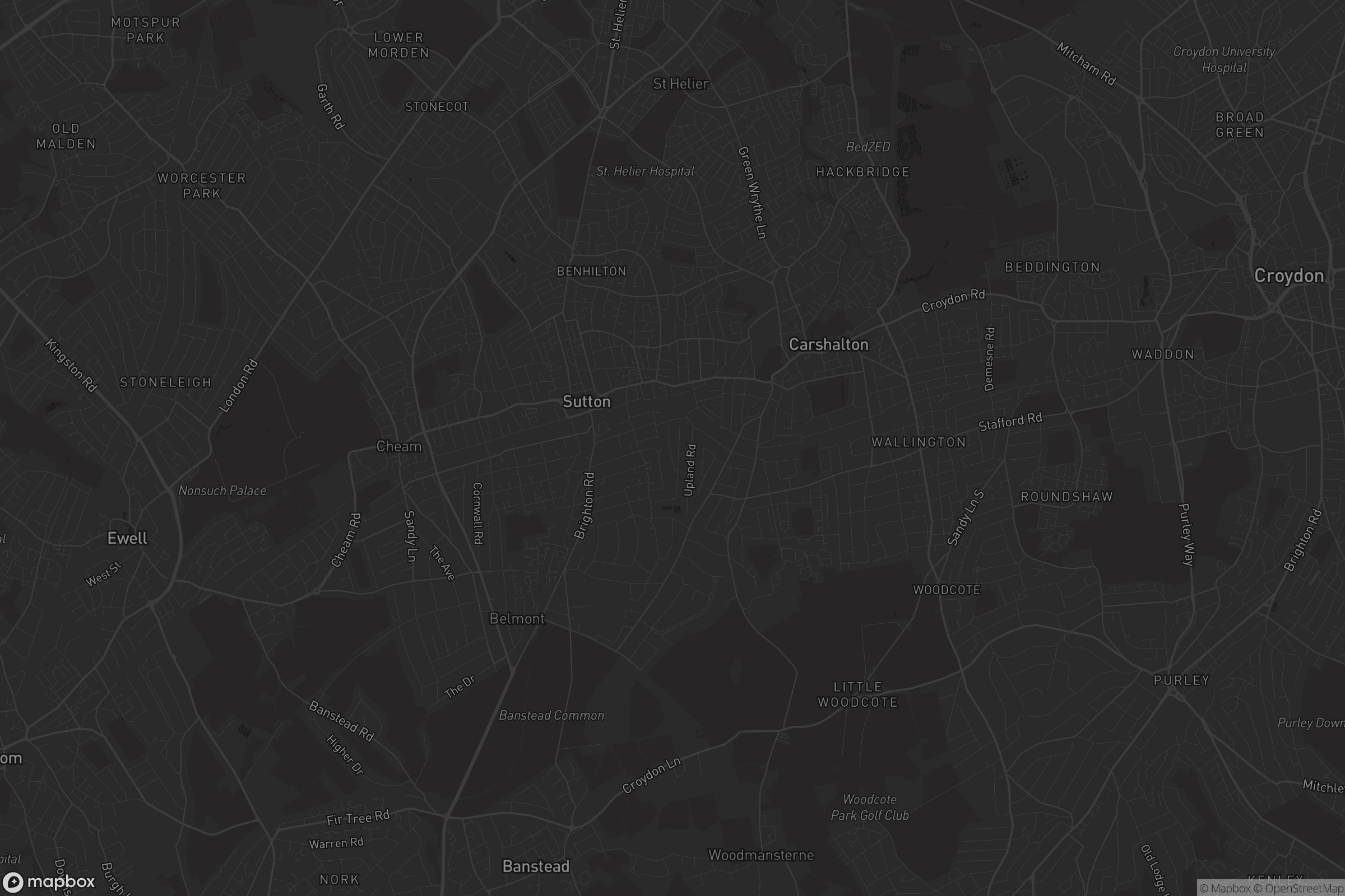 Map of london borough of sutton