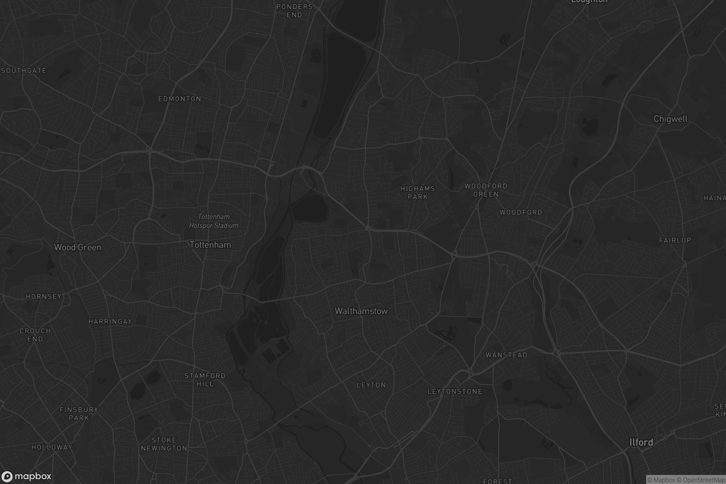 Map of london borough of waltham forest