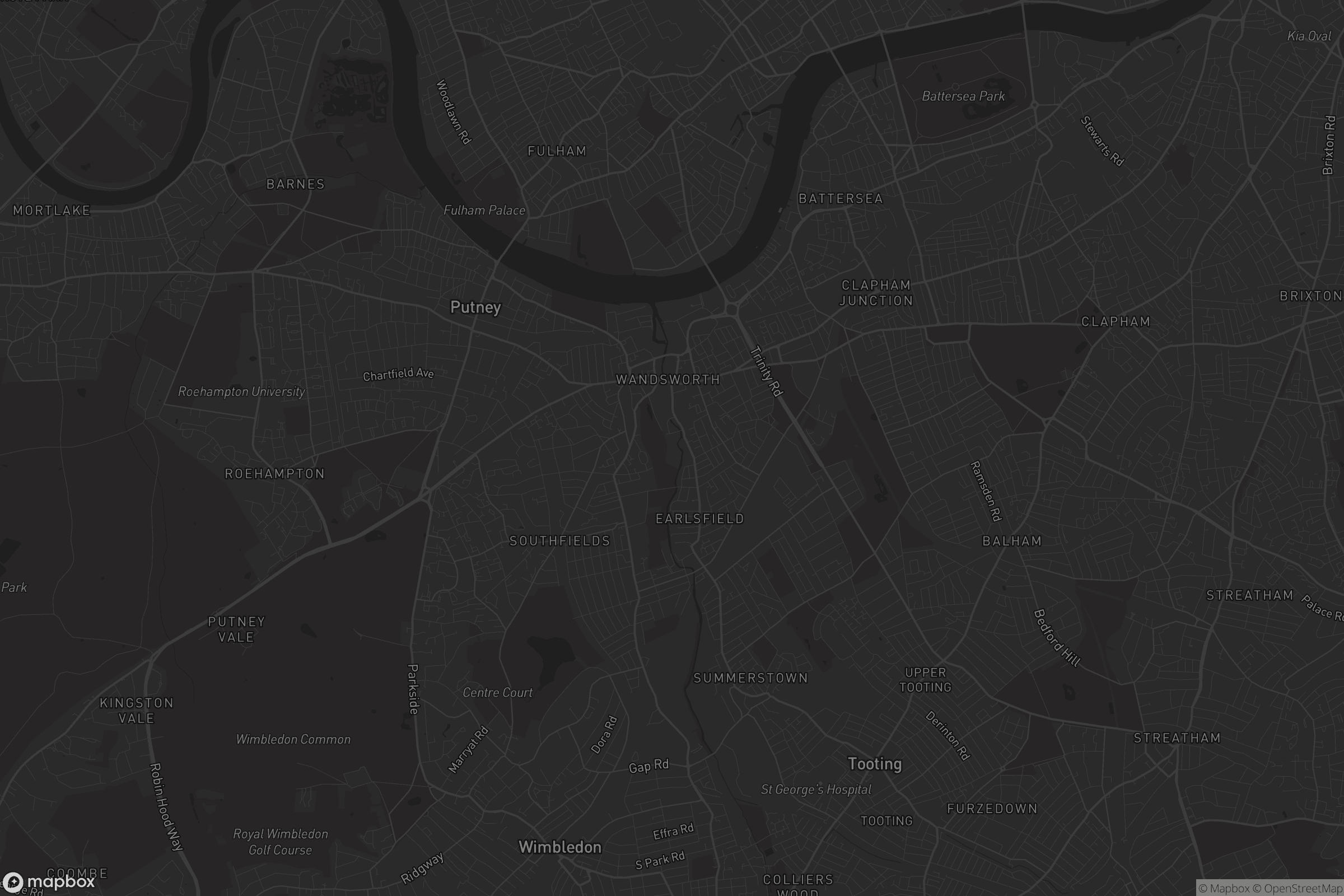 Map of london borough of wandsworth