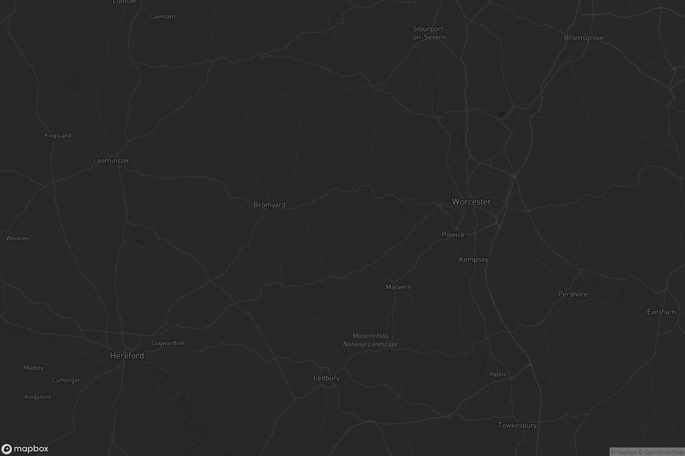 Map of malvern hills
