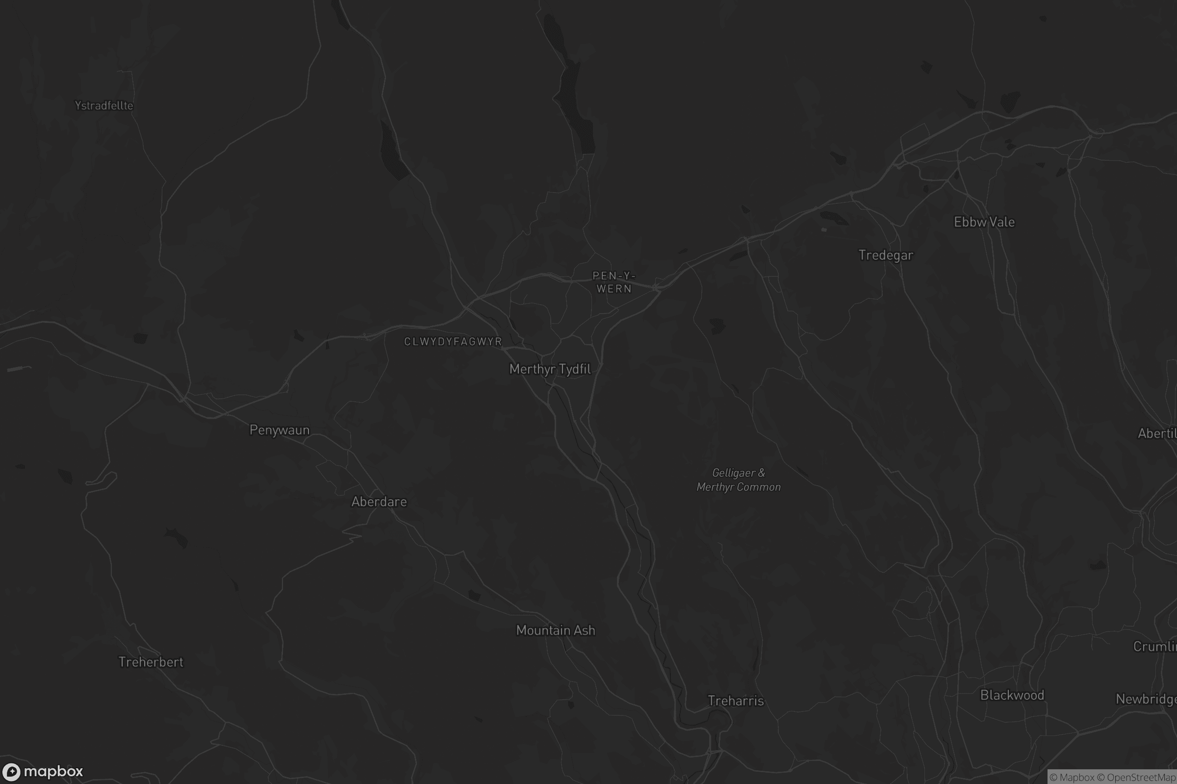 Map of merthyr tydfil