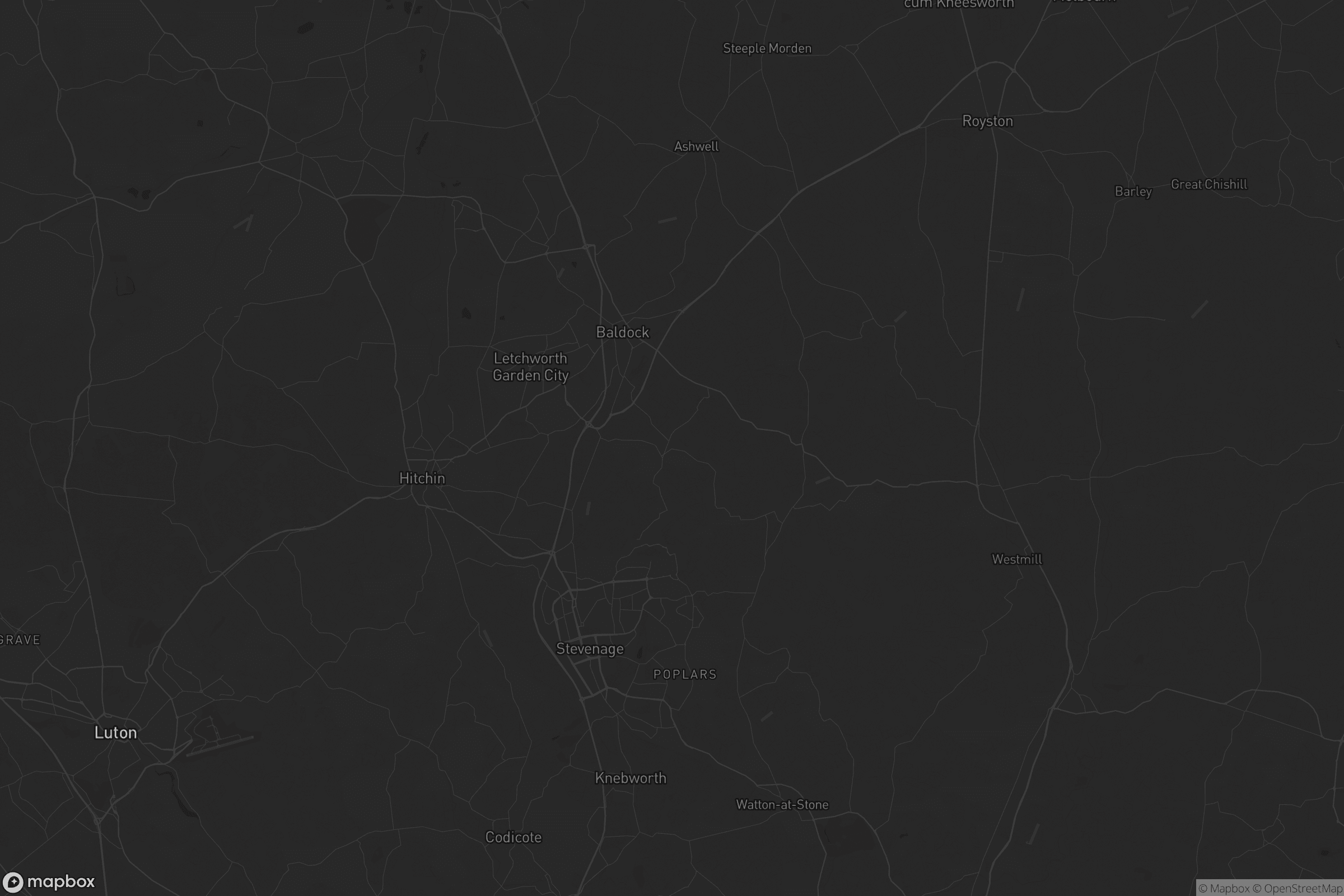 Map of north hertfordshire