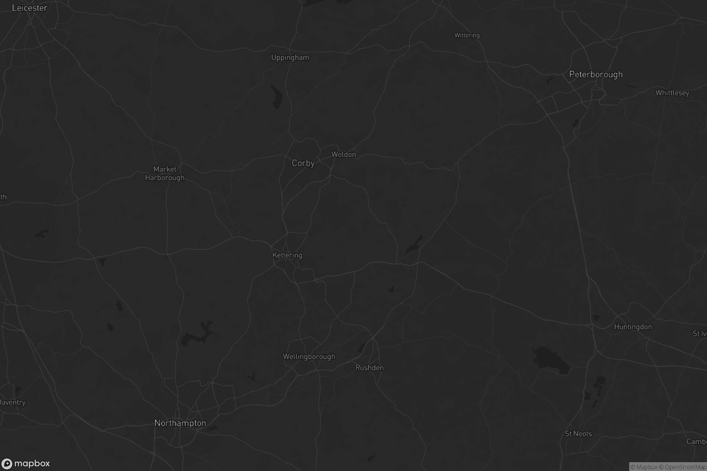 Map of north northamptonshire