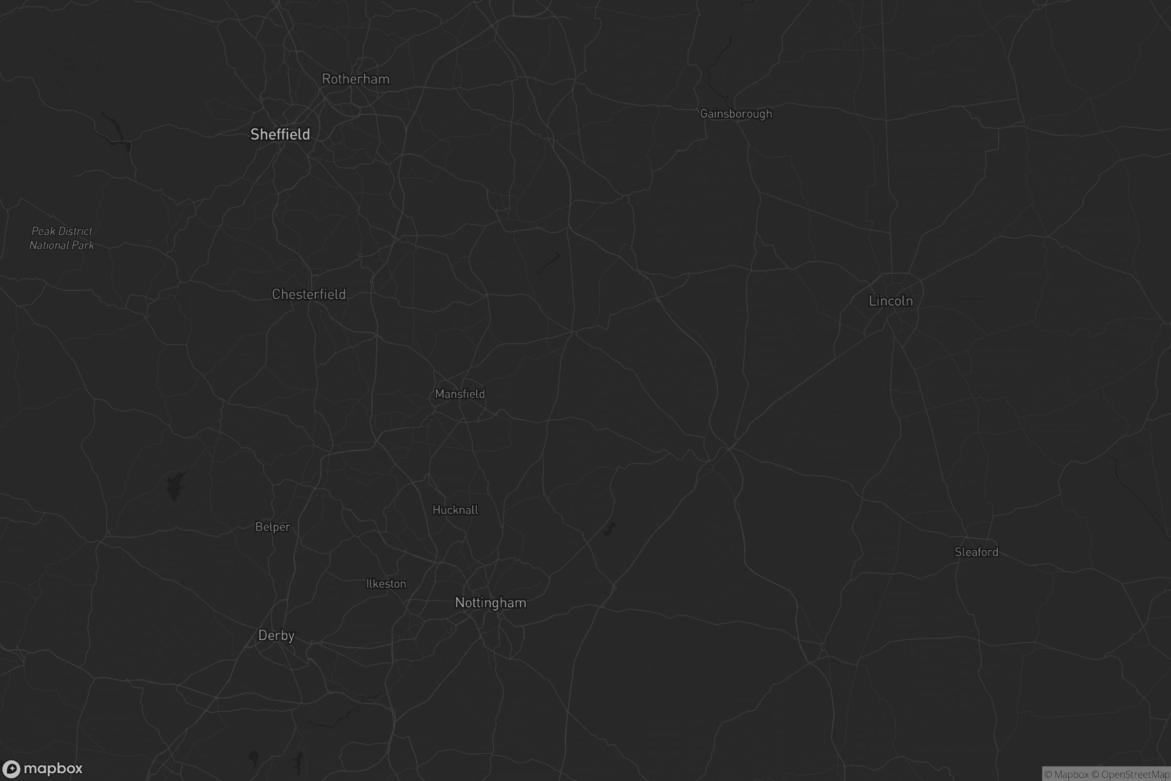 Map of nottinghamshire
