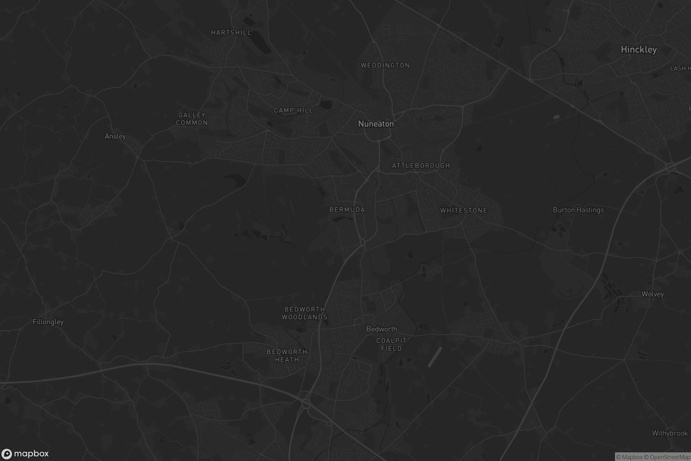 Map of nuneaton and bedworth