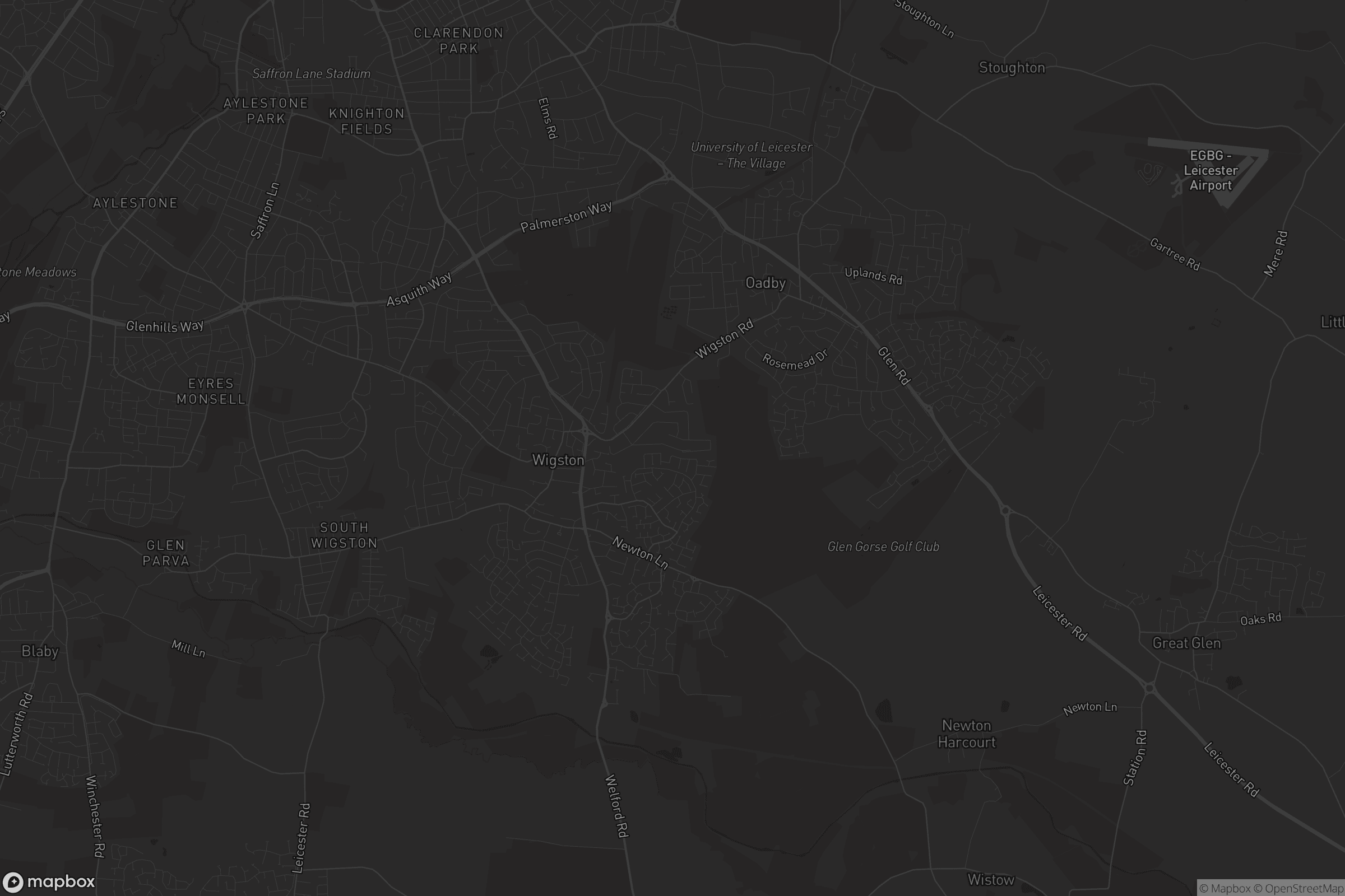 Map of oadby and wigston