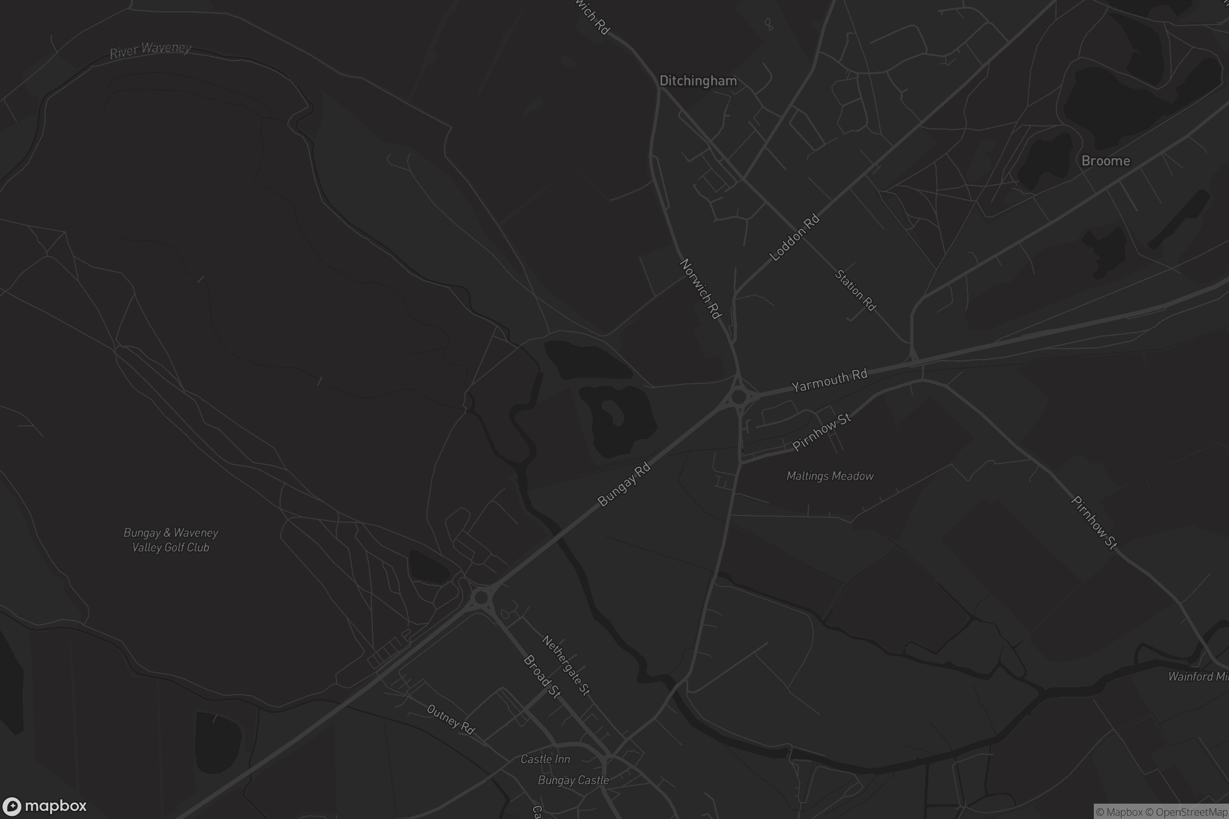 Map of river waveney