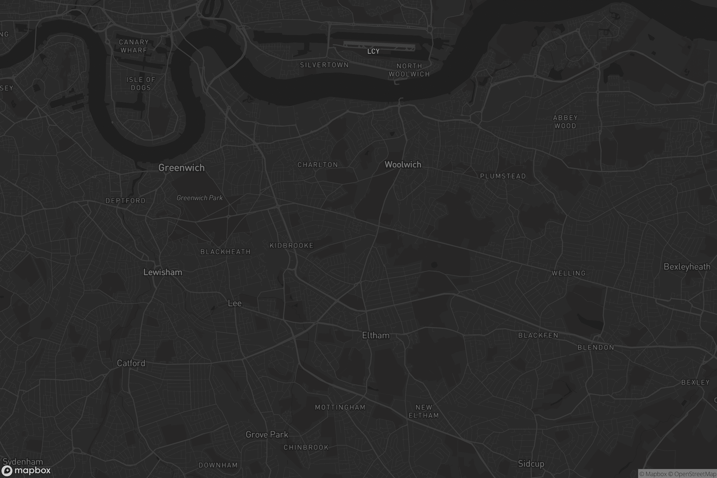 Map of royal borough of greenwich