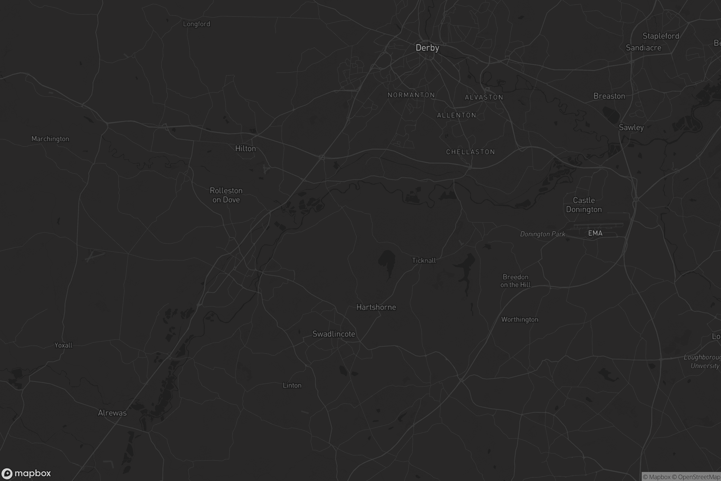 Map of south derbyshire