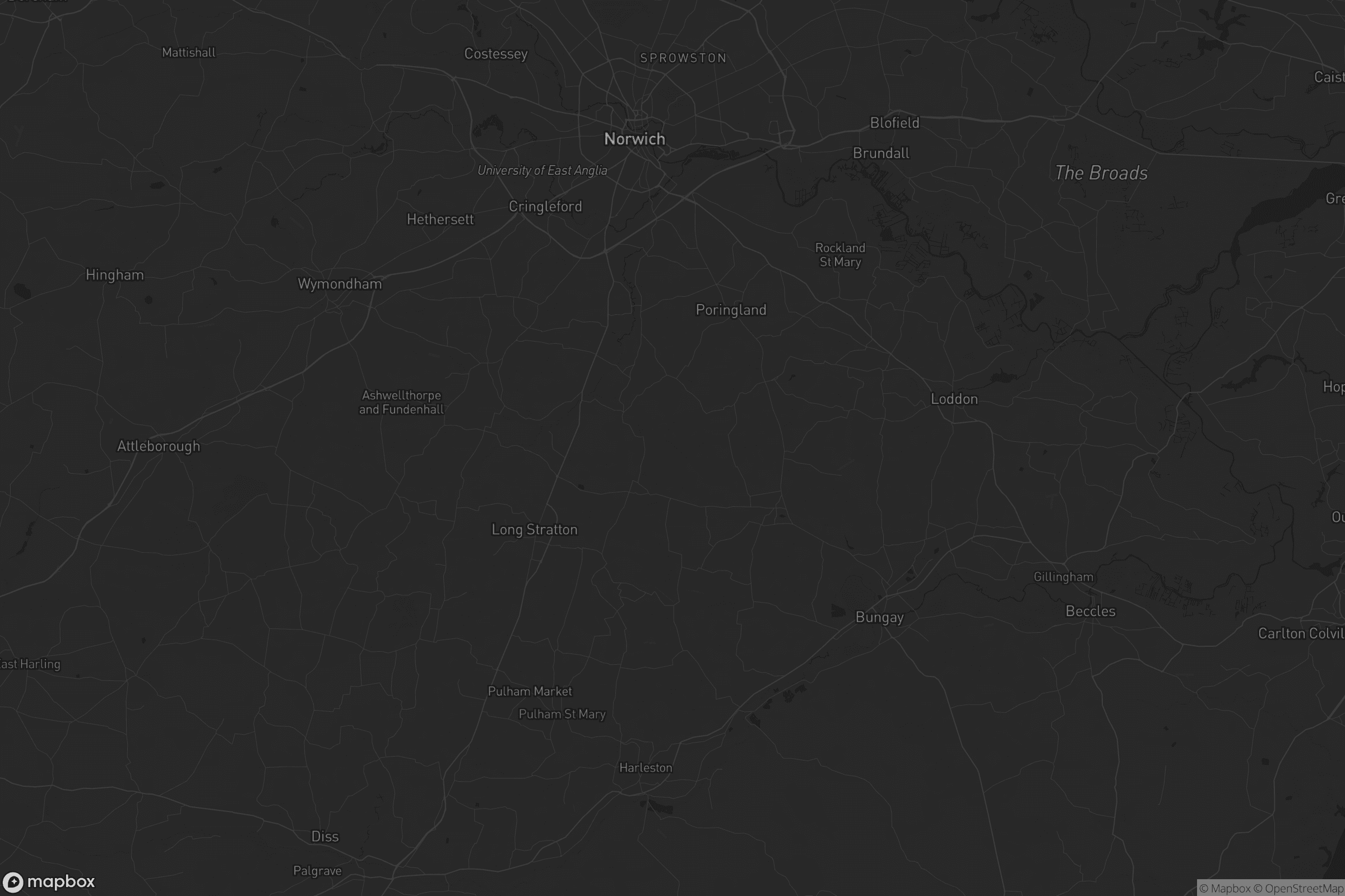 Map of south norfolk