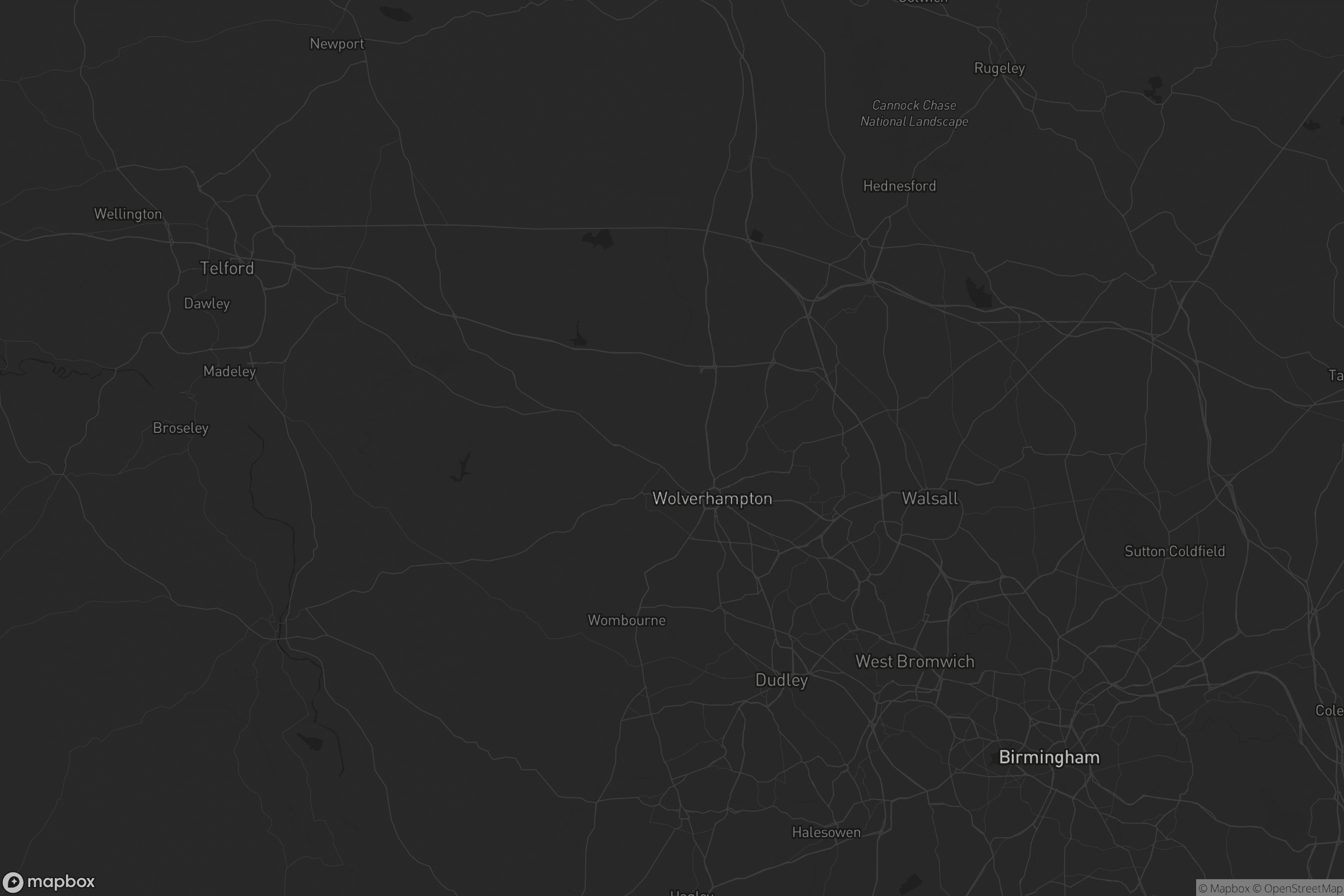 Map of south staffordshire