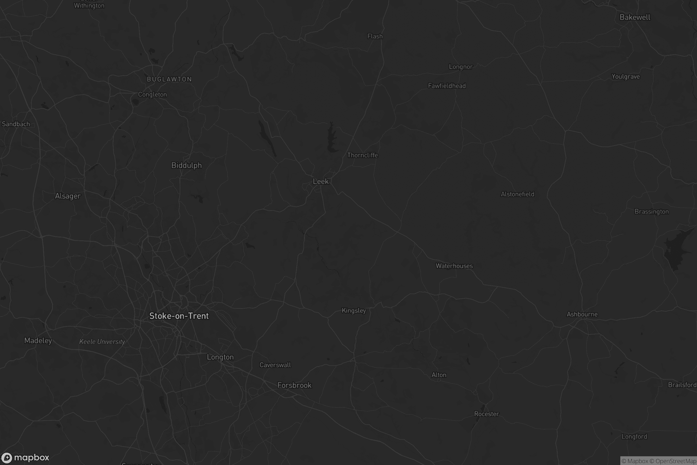 Map of staffordshire moorlands