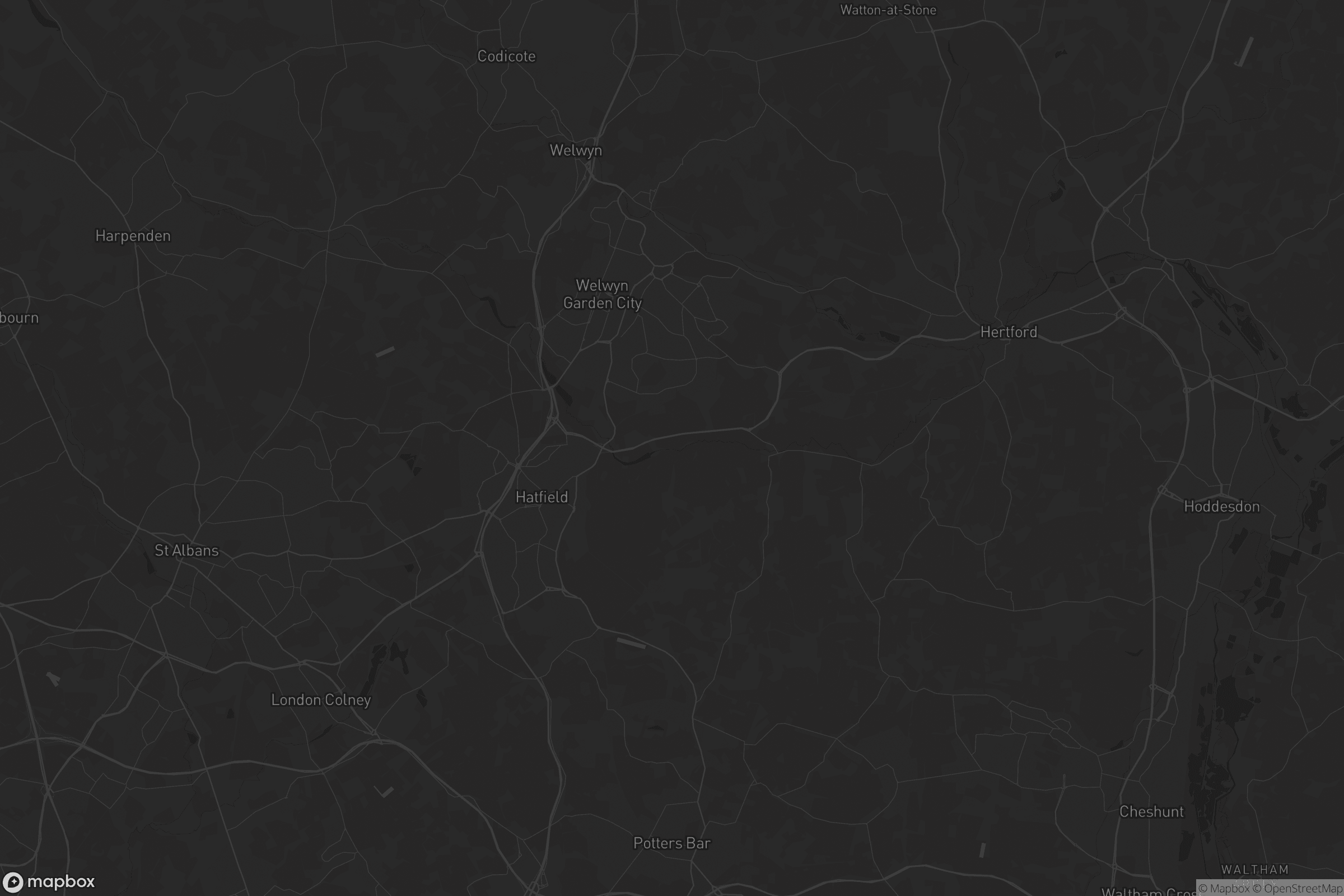 Map of welwyn hatfield