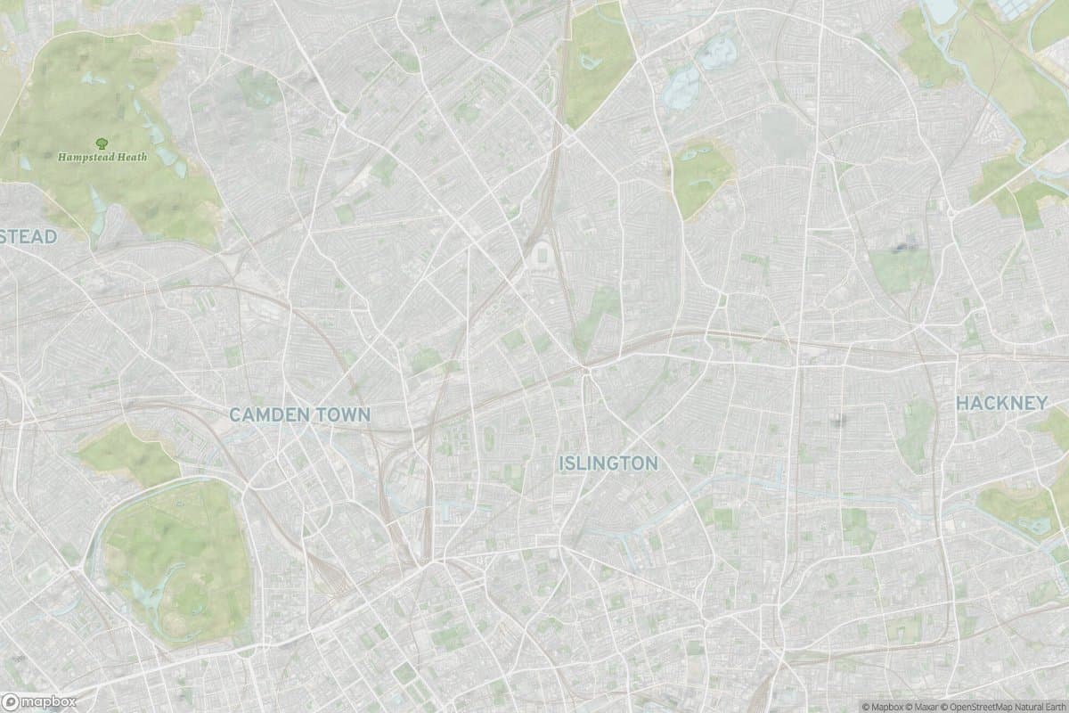 Map of london borough of islington