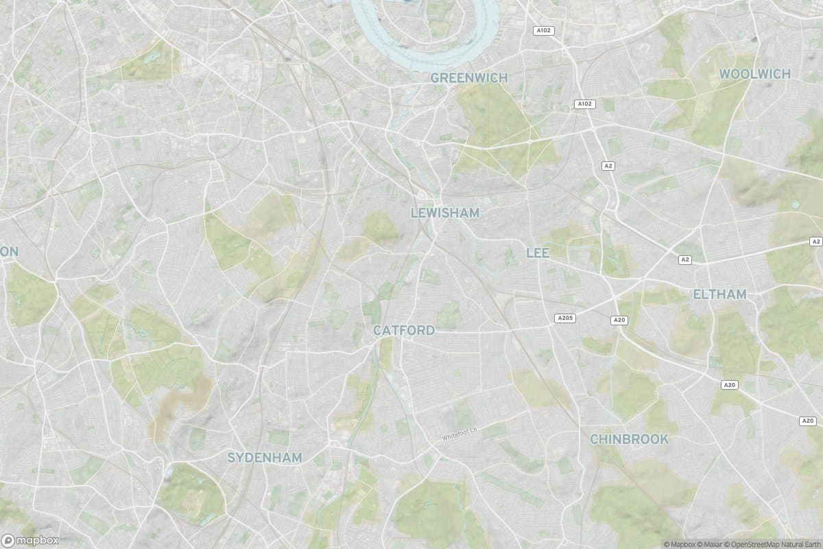 Map of london borough of lewisham